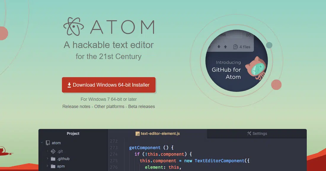 โปรแกรมแก้ไขโค้ด Atom ฟรี