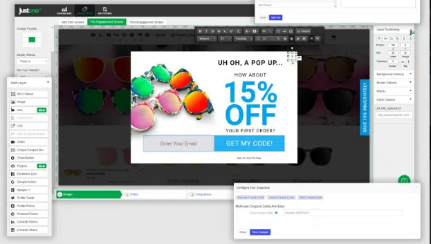 Aplicativo gratuito da Shopify para Pop-ups e plataforma de marketing de conversão