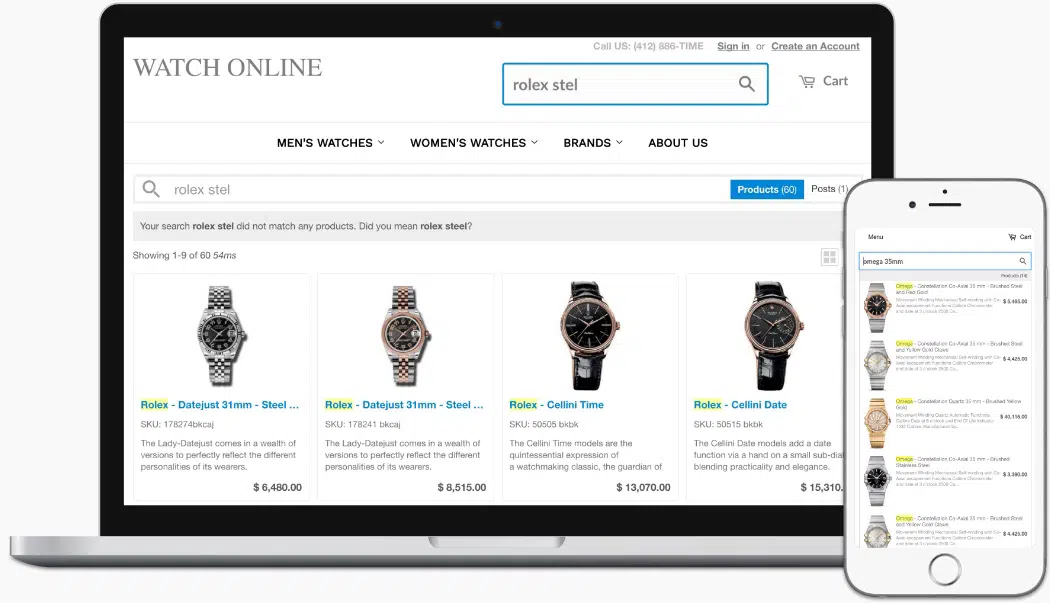 Aplicativo Omega Instant Search Shopify