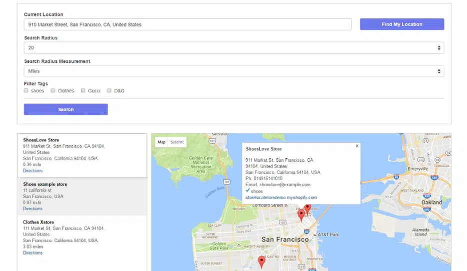 Shopify Apps Store Locator بواسطة Secomapp