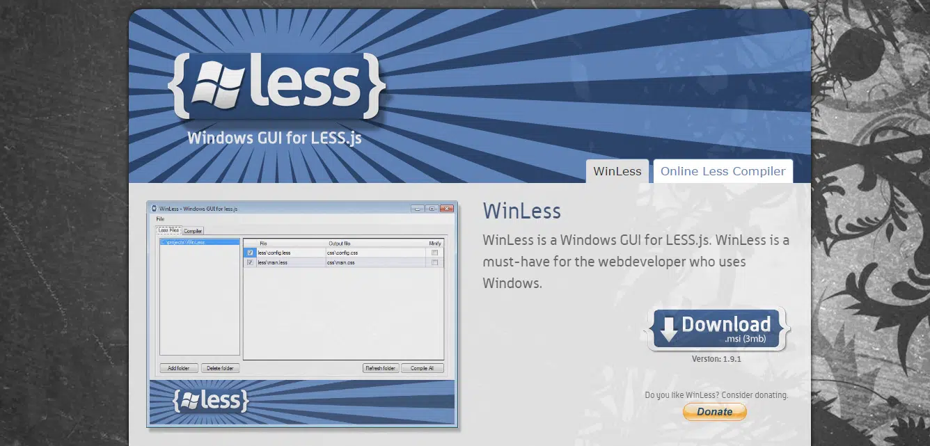 WinLess GUI Меньше Компилятор