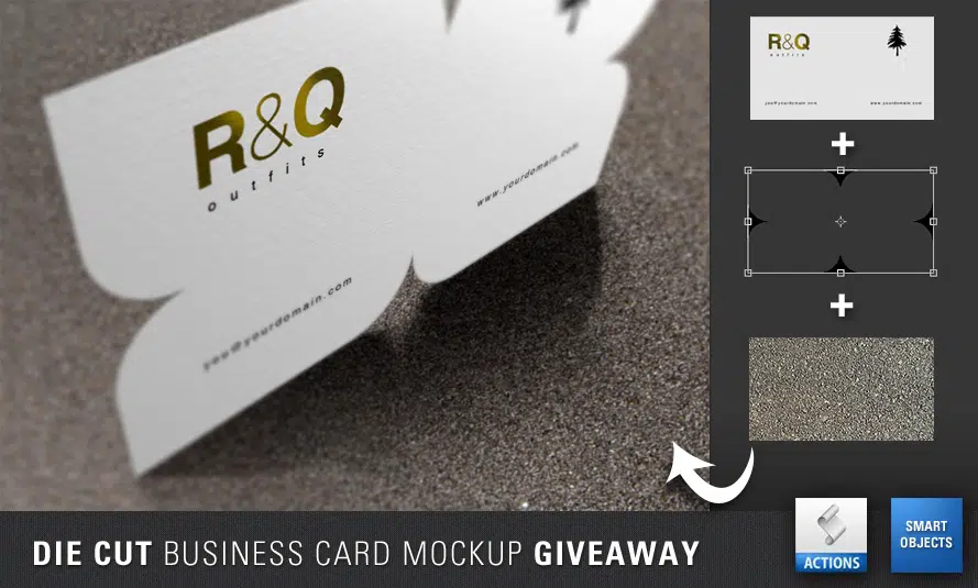 แจก Mockup นามบัตร Die Cut