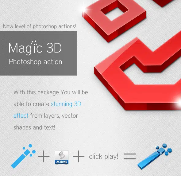 Action Photoshop 3D magique