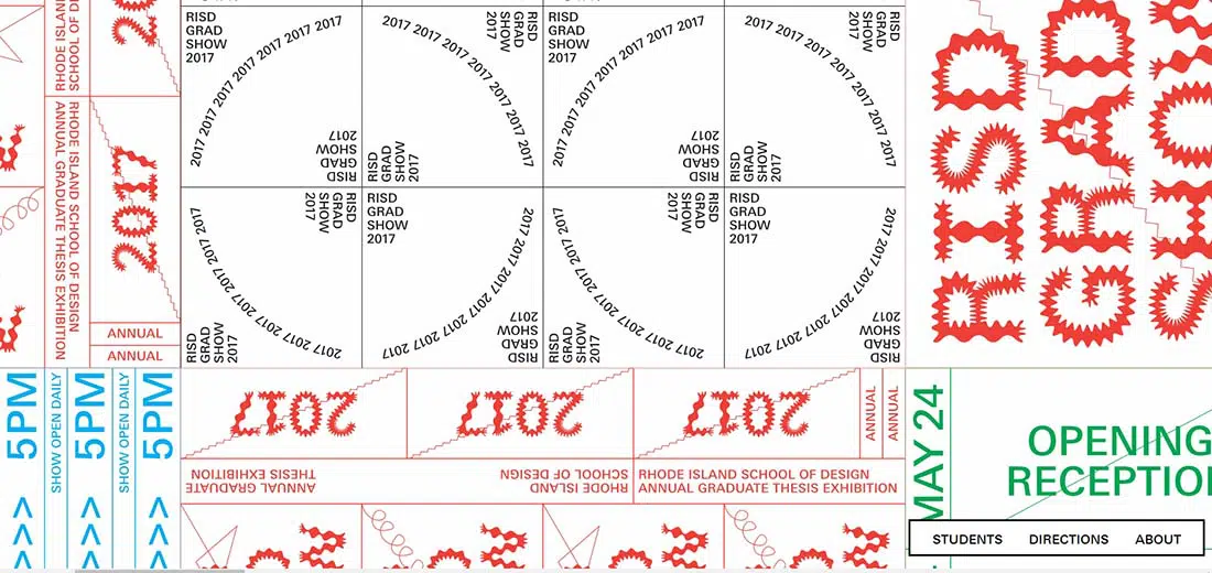 RISD Grad Show 2017 거대한 타이포그래피 웹사이트
