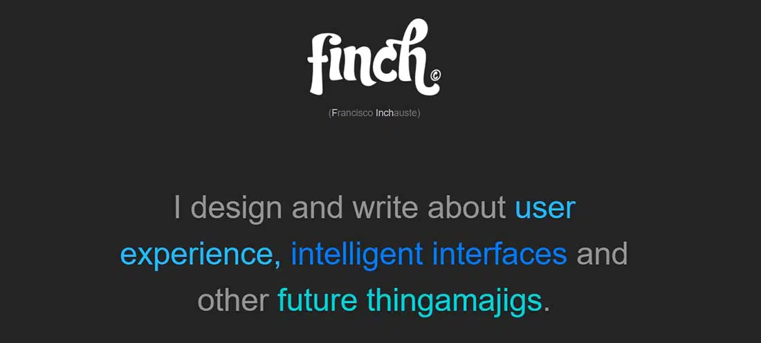 Finch énorme typographie