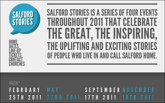 salfordstories Enorme sites de tipografia