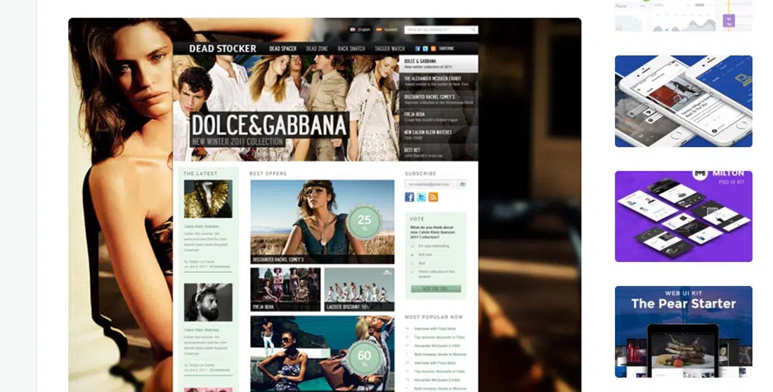 Dead Stocker - Plantilla de sitio web PSD gratis de moda