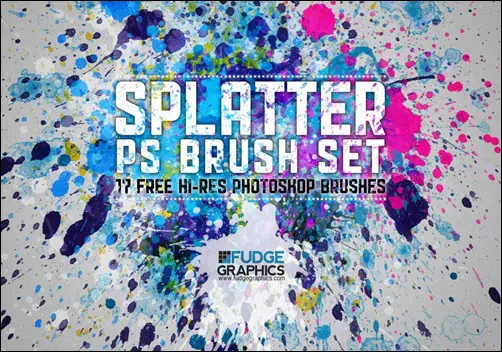 Hi-Res Splatter PS Brush Set von fudgegraphics