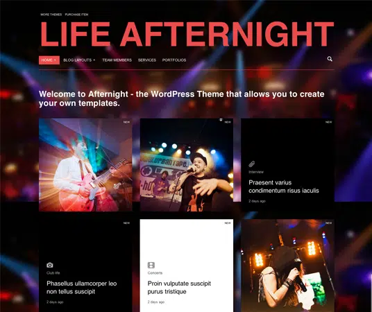 Website-Vorlagen für Afternight Nightlife