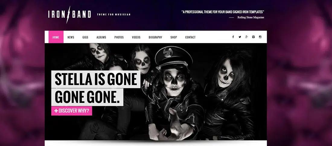 IronBand - WordPress-Theme für Musikbands und DJs