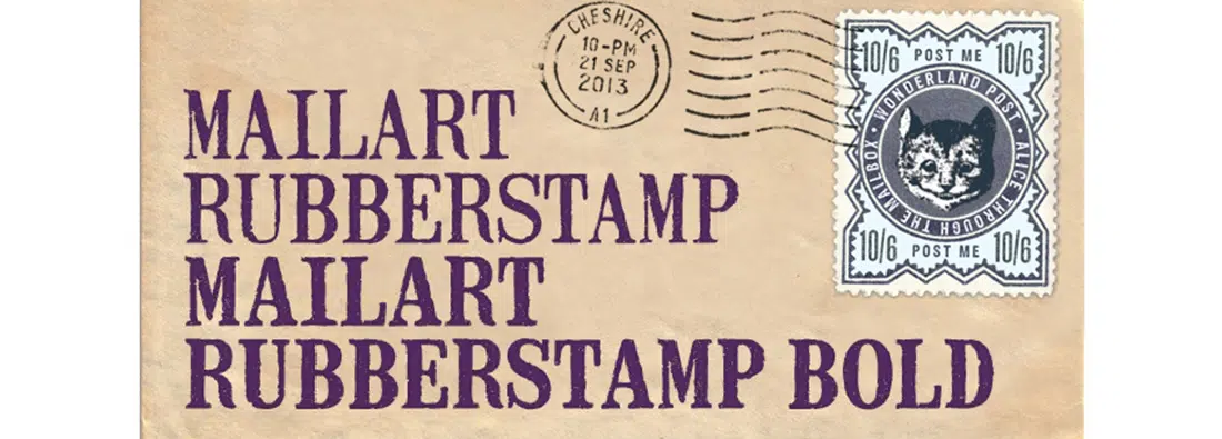 Mailart Rubberstamp Kostenlose Retro-Schriftarten