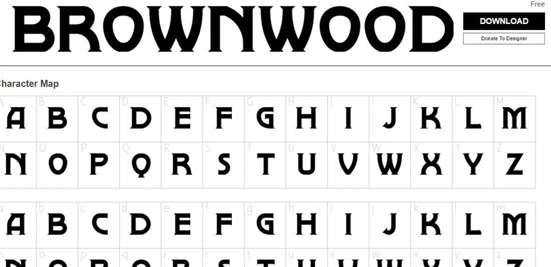 Brownwood kostenlose Retro-Schriftarten