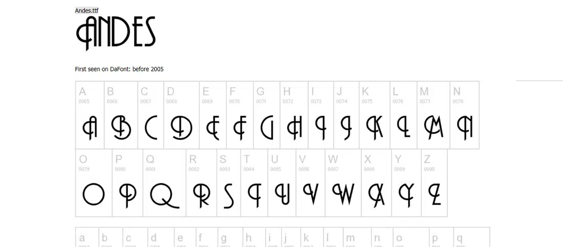 Font retrò gratuiti Ande