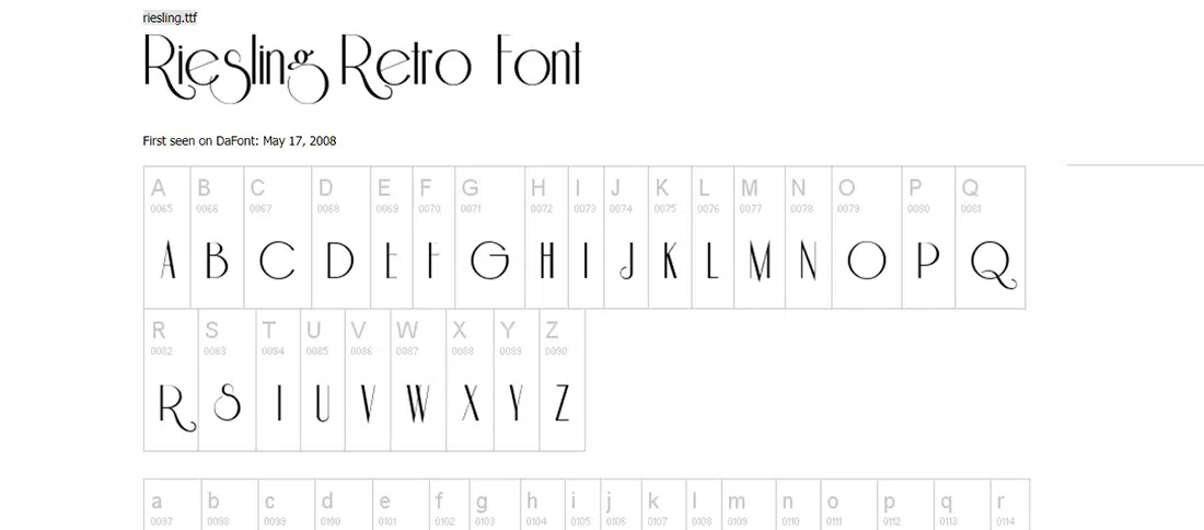 Font retrò gratuiti di Riesling