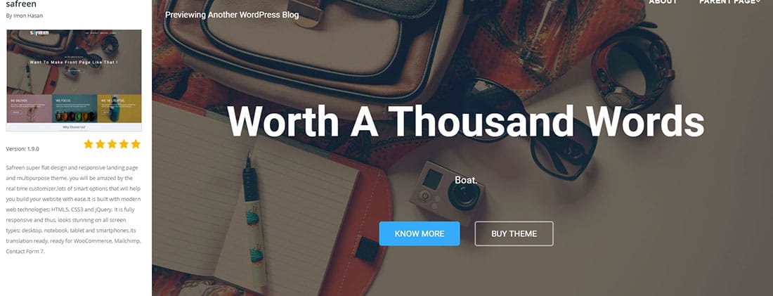 Thème WordPress Bootstrap gratuit Safreen