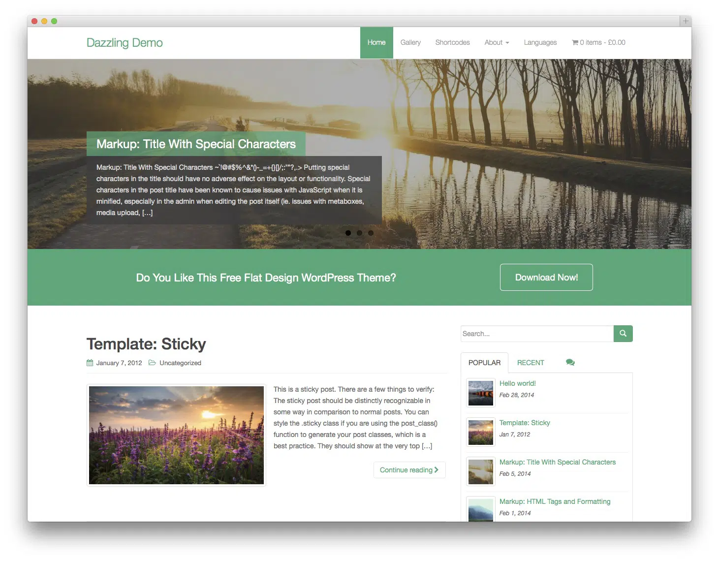 Deslumbrante tema gratuito de WordPress con Bootstrap