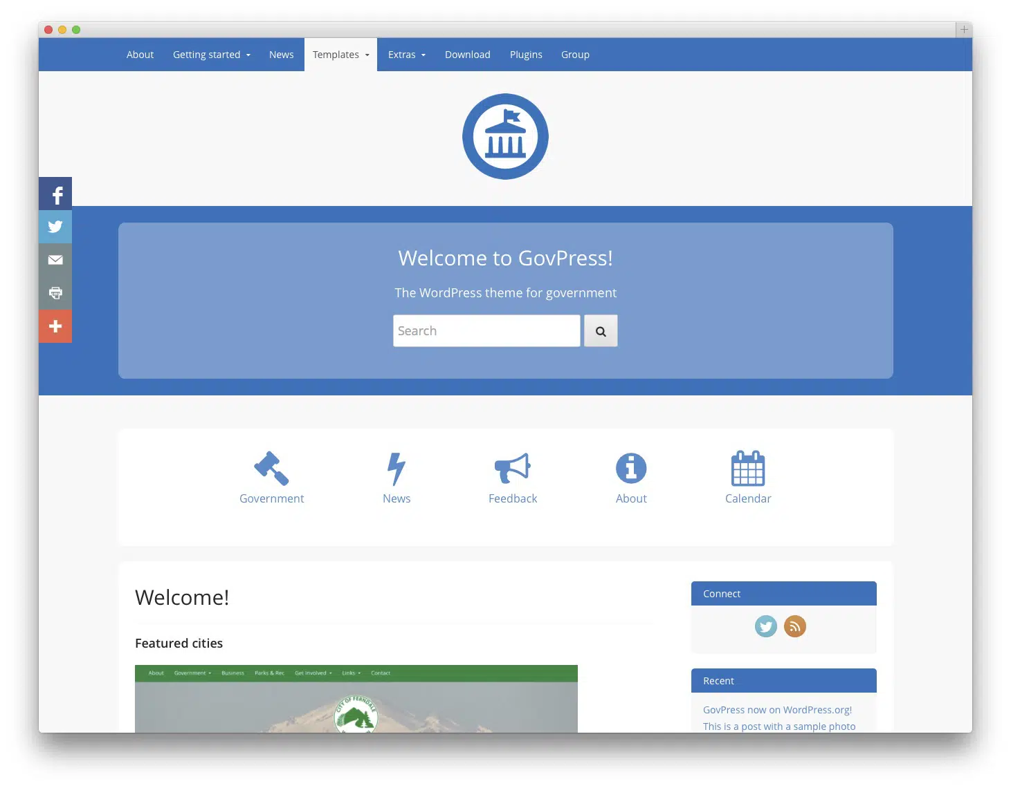 GovPress Free Bootstrap Thème WordPress