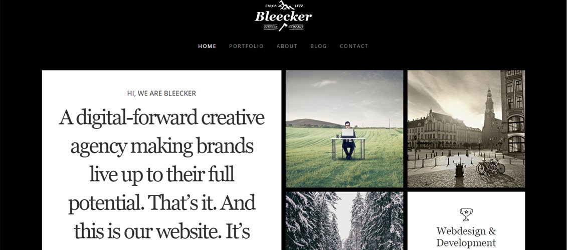 Bleecker - พอร์ตโฟลิโอ WP ที่รองรับ Retina ที่ตอบสนอง