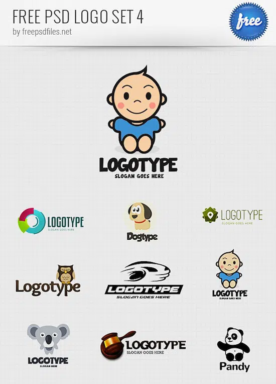 Paket Template Desain Logo PSD 4