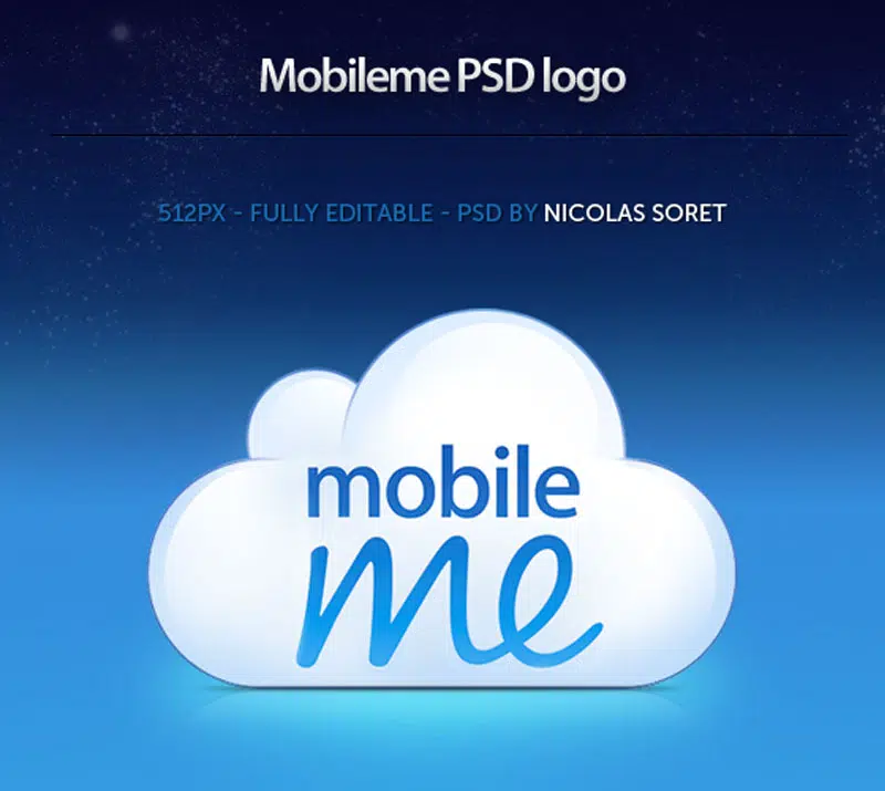 Logo PSD gratuit pentru Mobileme