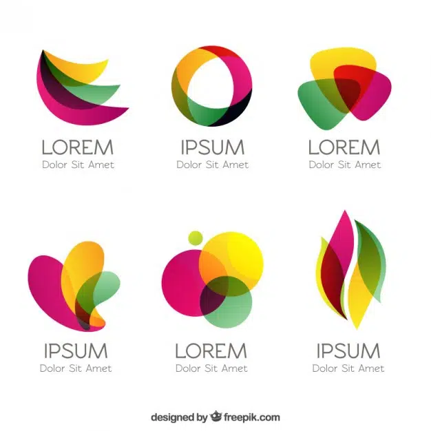 Logos colorés dans un style abstrait