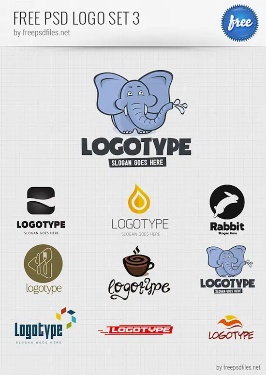 Pack de modèles de conception de logo PSD 3