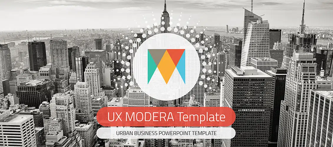 เทมเพลตการนำเสนอ UX Modera สำหรับประเด็นสำคัญ