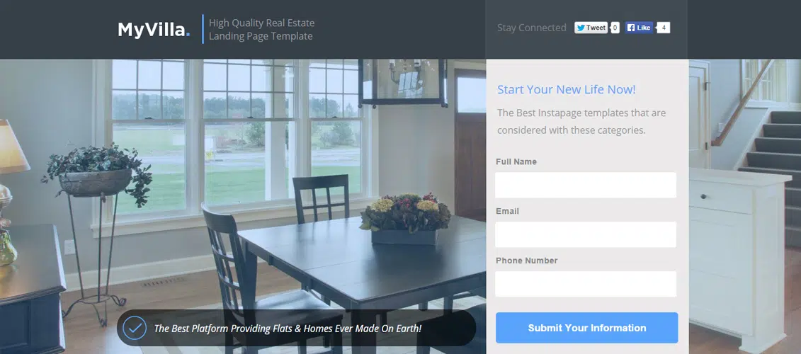 MyVilla - Template Instapage Real Estat