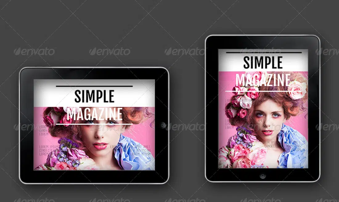 Modelli di riviste digitali semplici per tablet iPad