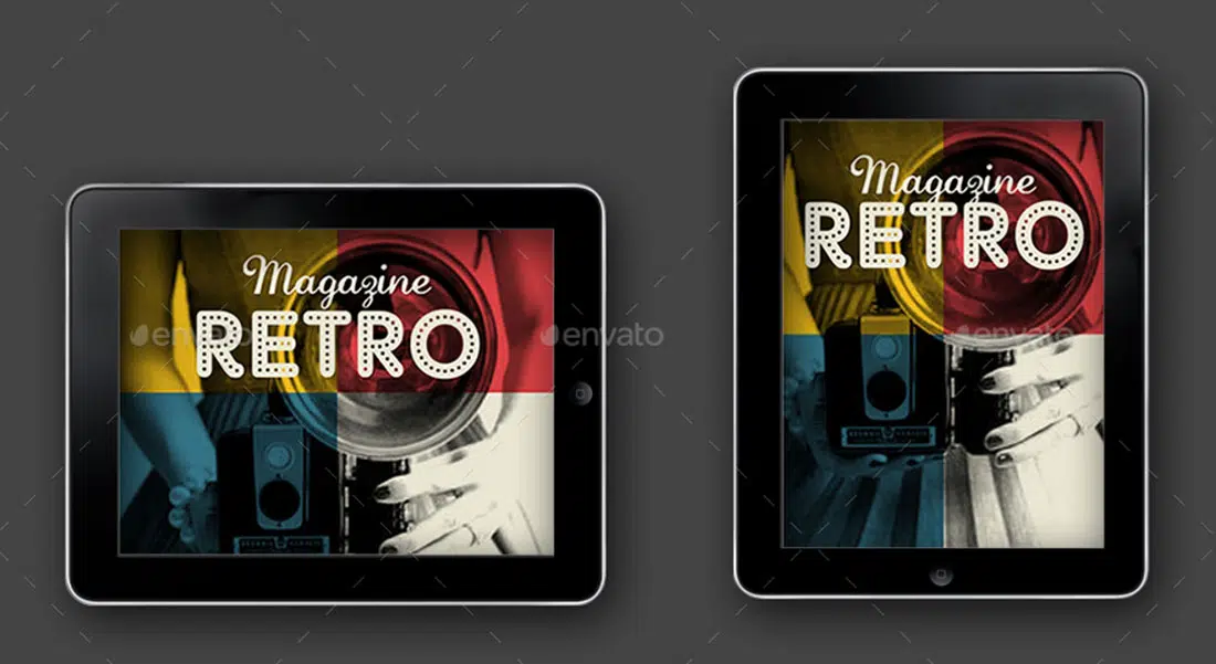 iPad Digital Magazin-Vorlagen Retro