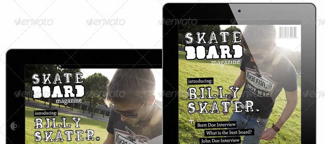 Modello di rivista di skateboard per iPad