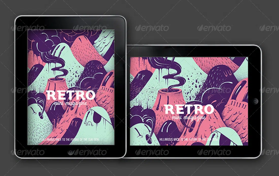 iPad Tablet Retro Mini Digital Magazin-Vorlagen