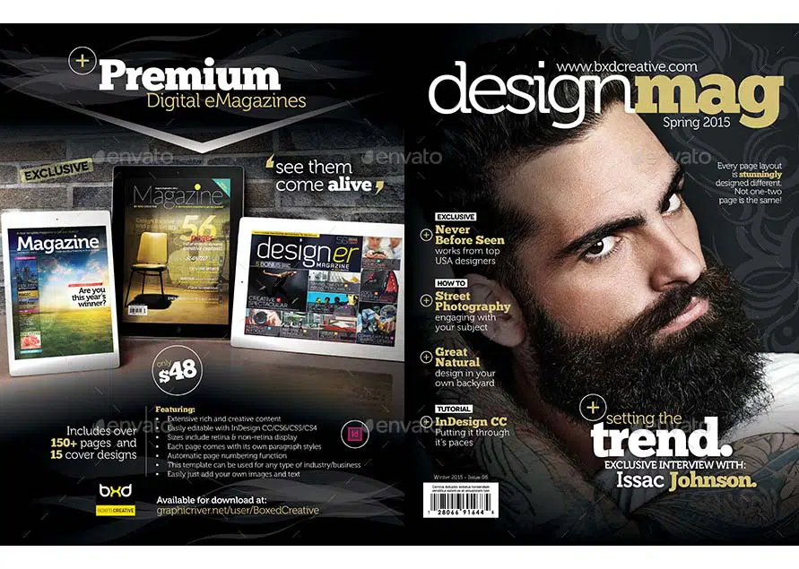 Szablon magazynu — układ strony InDesign 40 V6