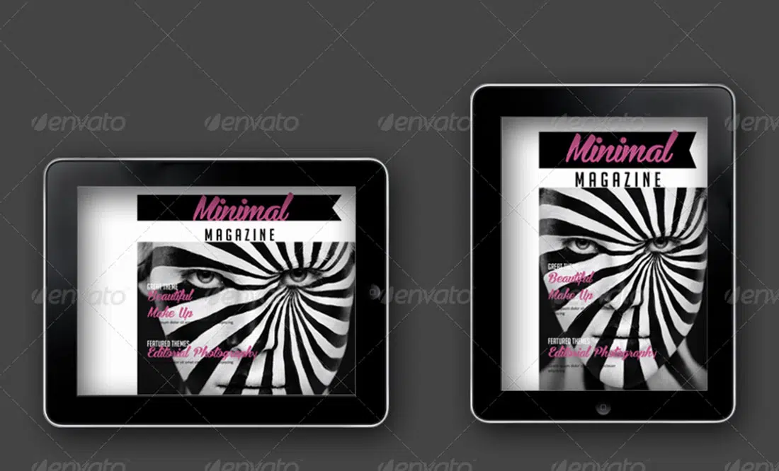 Modelos de Revista Digital Mínima para Tablet iPad