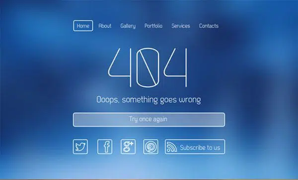 Clean Elegant 404 Hata Sayfası PSD Şablonu