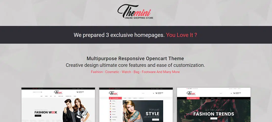 Themini - Tema Opencart de moda receptivo multipropósito