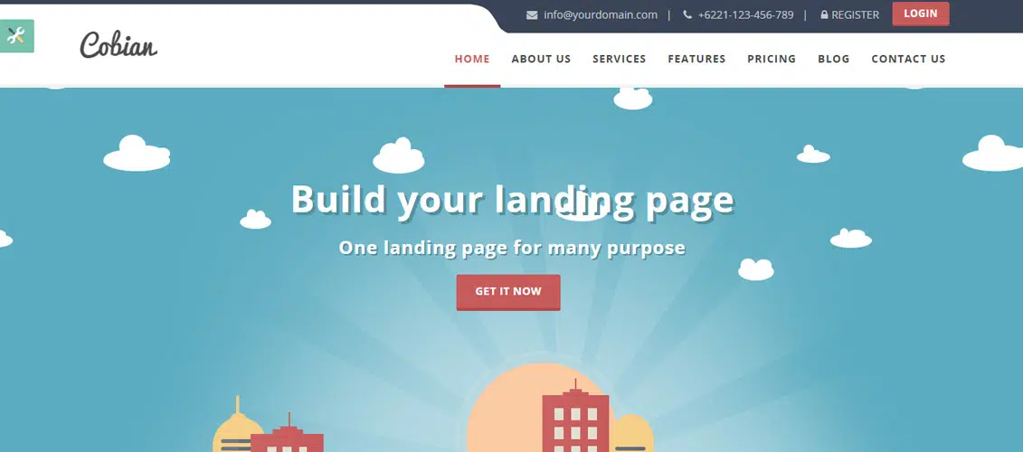 موضوع Cobian Flat Bootstrap Landing WordPress