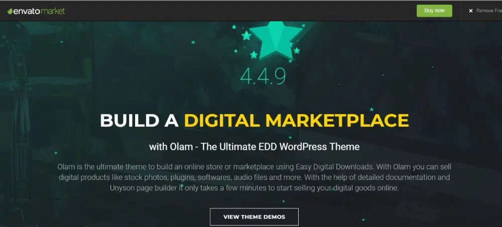 Olam — простая тема WordPress для рынка цифровых загрузок