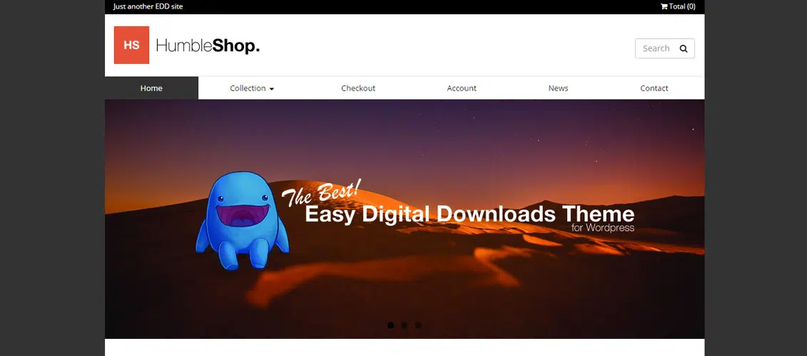 Humbleshop Website für digitale Downloads