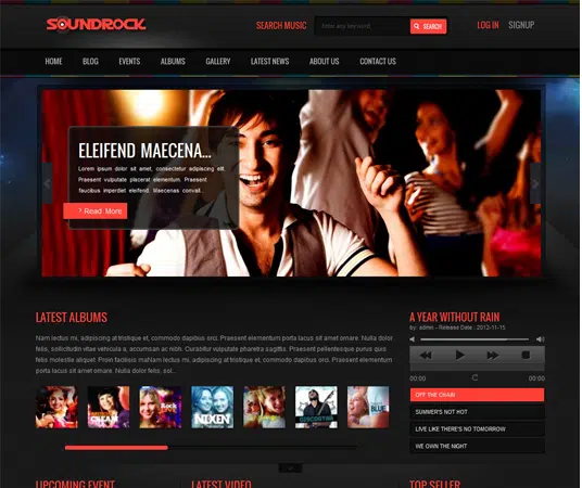 Modelos de Site de Produção de Eventos Sound Rock