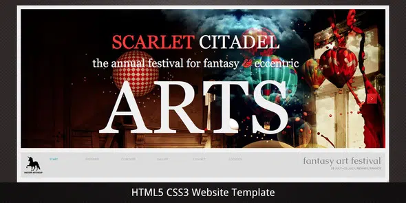 Șabloane pentru site-ul web de producție de evenimente Citadela Scarlet