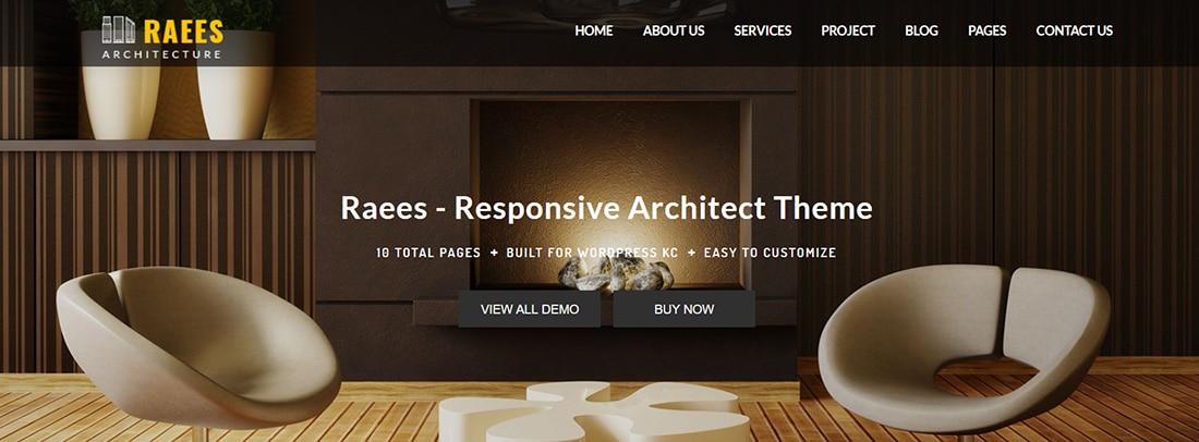 Raees – Template Situs Web Portofolio Bersih Tema Arsitektur Responsif Kreatif