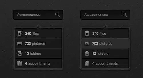 Dark Search Box & Drop Down PSD