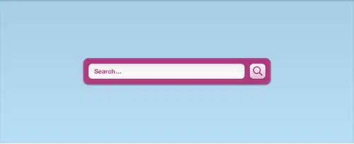 ピンクの鮮やかな検索フィールドインターフェイス