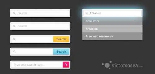 Formularios de búsqueda PSD gratis