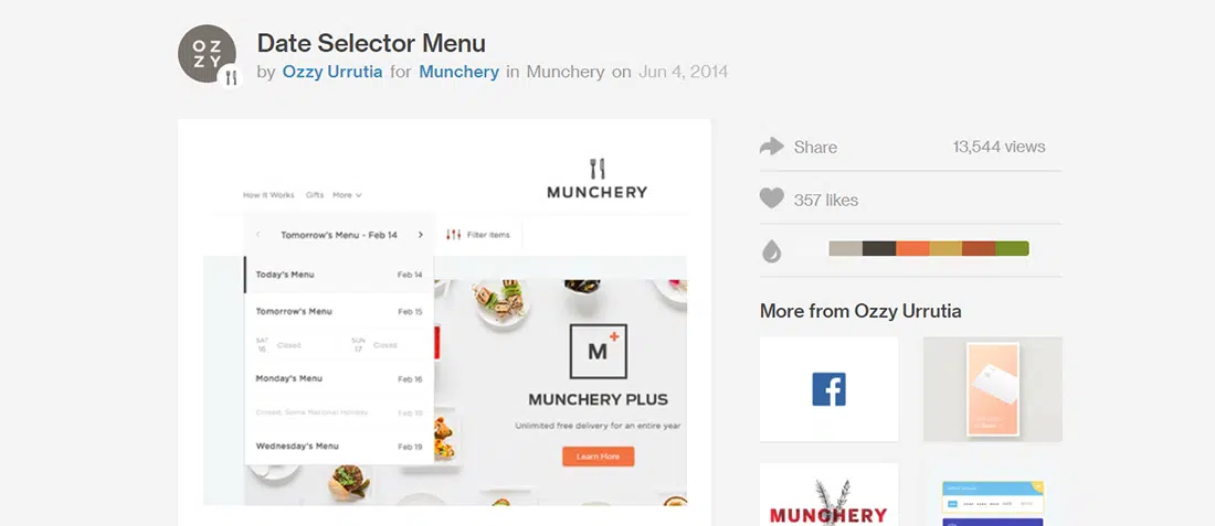 Meniu Selector de date de Ozzy Urrutia - Dribbble