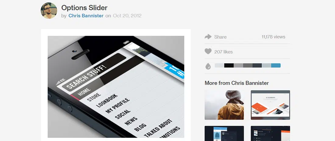 Opzioni Slider di Chris Bannister - Dribbble