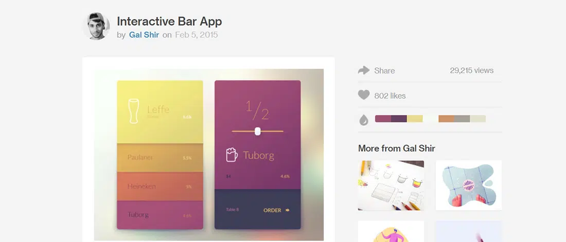 Aplicația Bar interactiv de Gal Shir - Dribbble