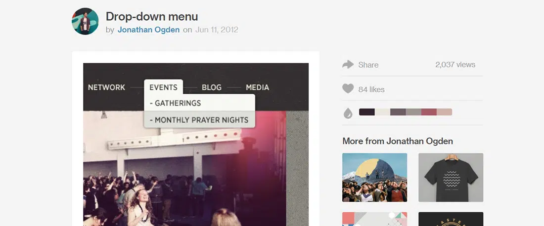 Выпадающее меню от Джонатана Огдена — Dribbble