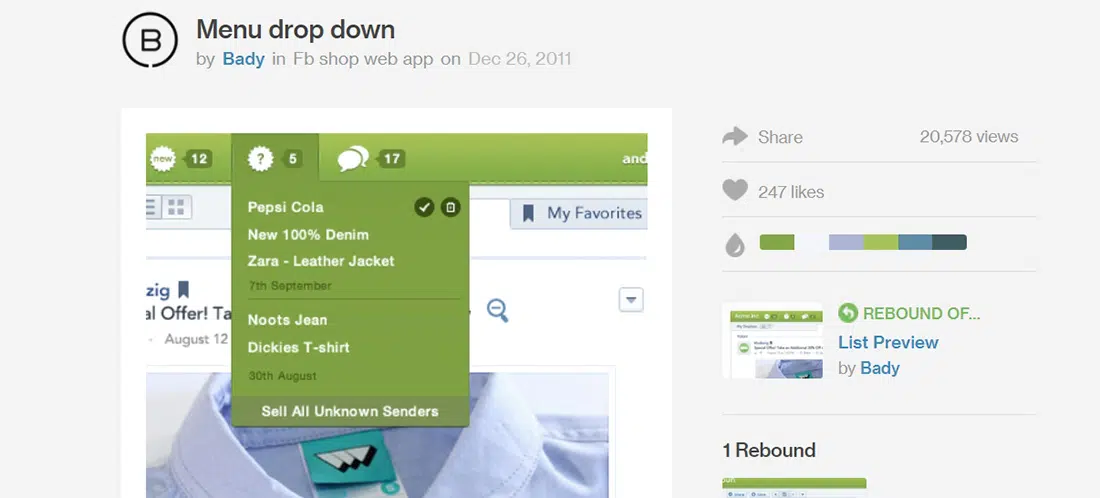 Выпадающее меню от Bady - Dribbble